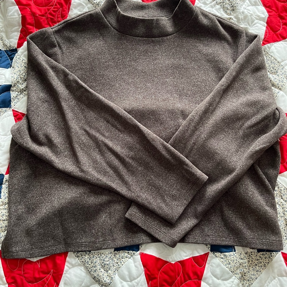 Brown Long Sleeve Turtleneck Sweater